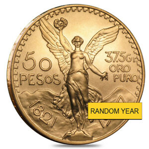 Sale Price - 50 Pesos Mexican Gold Coin AU/BU (Random Year)