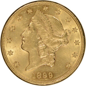 US Gold $20 Liberty Head Double Eagle - Almost Uncirculated - Random Date
