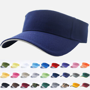 Visor Sun Hat Golf Tennis Beach Mens Cap Adjustable Summer Plain Colors Sandwich
