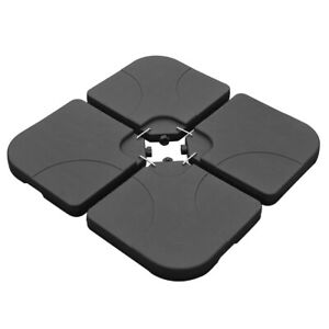 4-Piece Patio Umbrella Base Stand Cantilever Offset Weighted Yard Outdoor Square