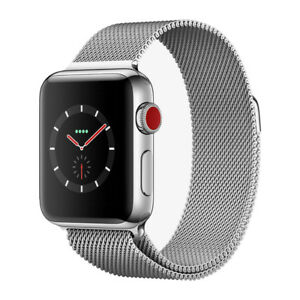 Apple Watch S3 Series 3 GPS + Cellular Stainless Steel 38mm Milanese Loop Silver