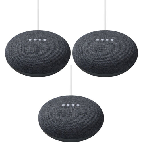 Google Nest Mini - 2nd Gen Smart Speaker with Google Assistant Charcoal 3 Pack