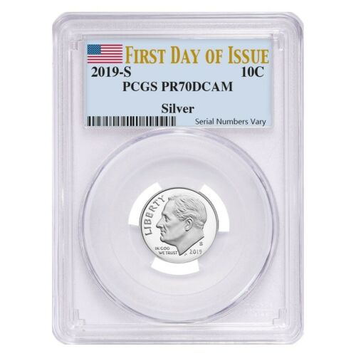 Sale Price - 2019 S Proof Silver Roosevelt Dime .999 Fine Silver PCGS PF 70 FDOI