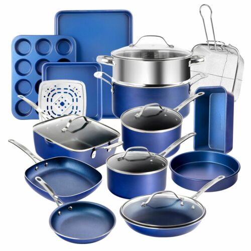 Granitestone Diamond Blue 20 Piece All In One Kitchen, Cookware and Bakeware Set