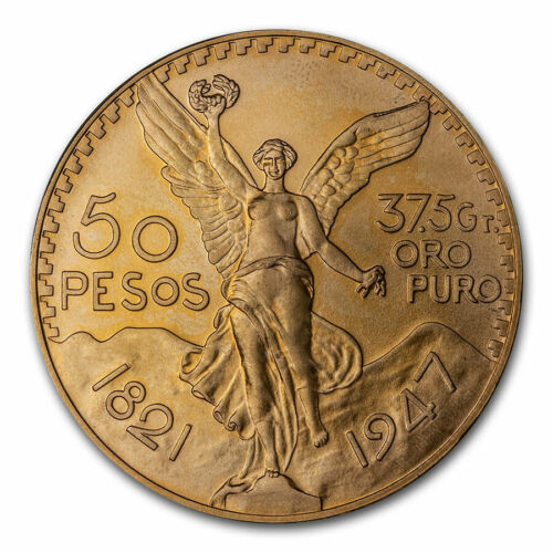 SPECIAL PRICE! 1947 Mexico Gold 50 Pesos BU (New Dies Restrike)