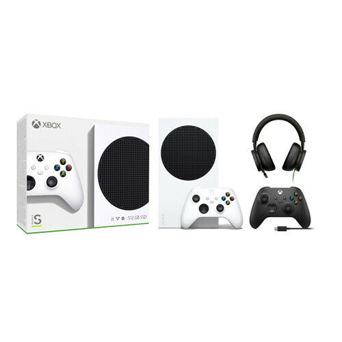 Xbox Series S Console + Extra Black Controller & Cable + Xbox Wired Headset