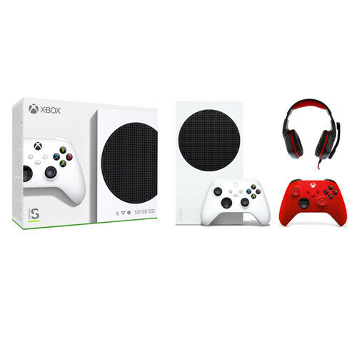 Xbox Series S Console + Extra Pulse Red Controller + Nyko Wired Headset