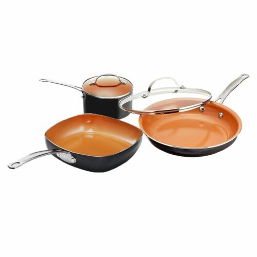 Gotham Steel 5 Piece Nonstick Copper Surface Pots and Pans Cookware Set