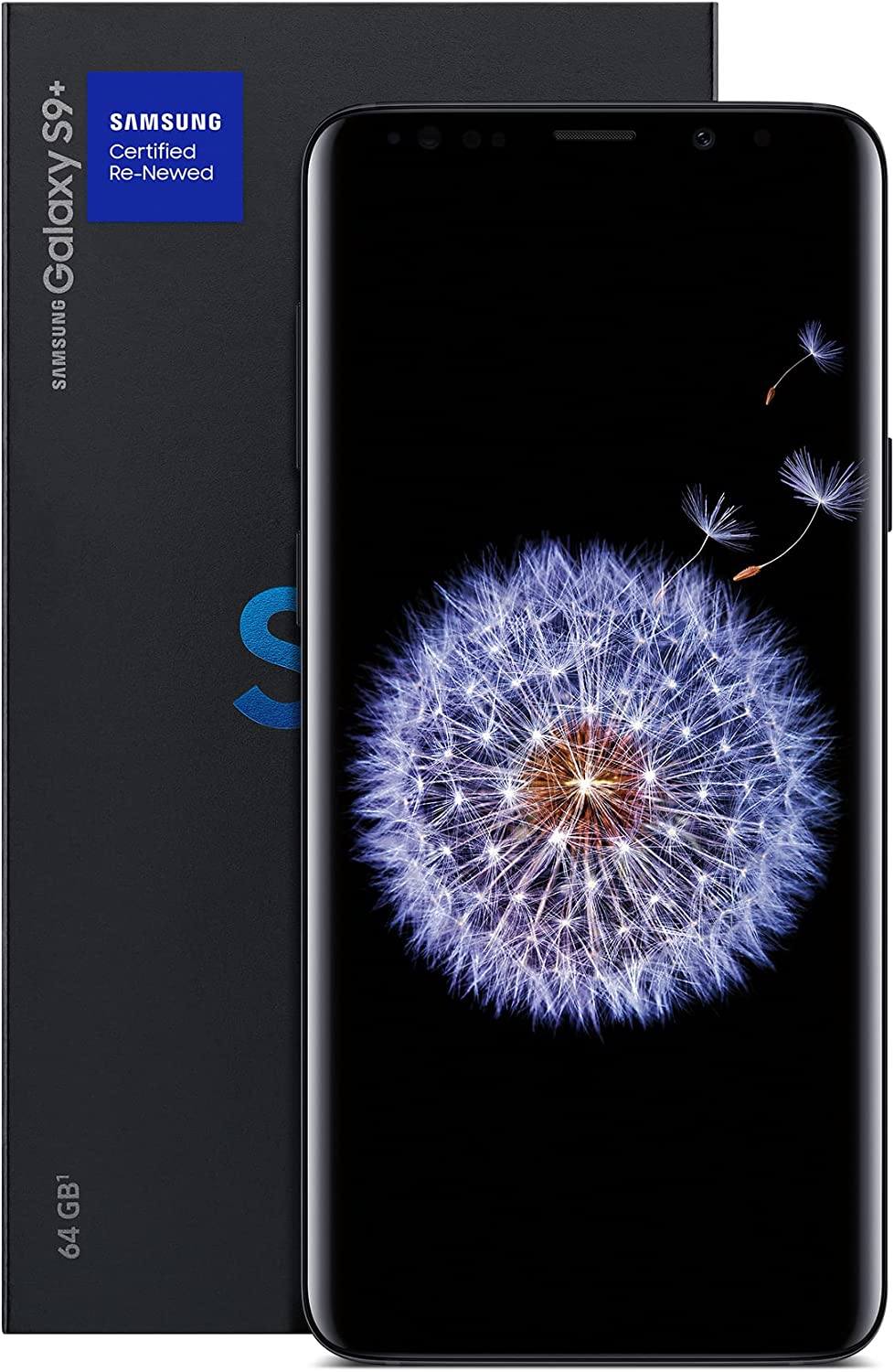 Samsung Galaxy S9+, 64GB, Midnight Black -Fully Unlocked (Renewed)