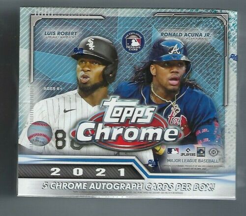 2021 Topps Chrome Baseball Sealed JUMBO Hobby HTA Box 5 Autos Factory Sealed