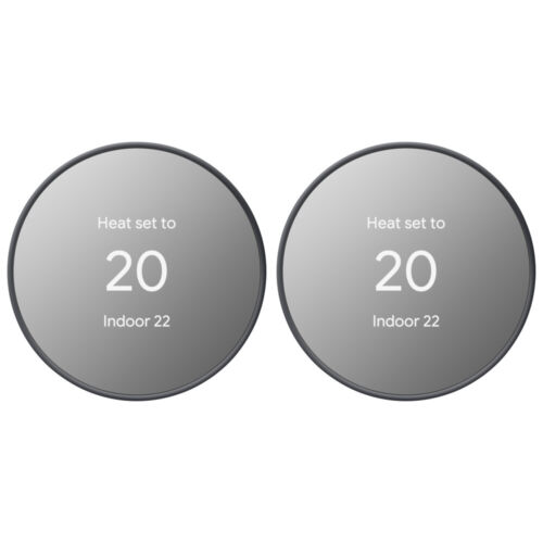 Google Nest Programmable Smart Wi-Fi Thermostat for Home 2-Pack, Charcoal