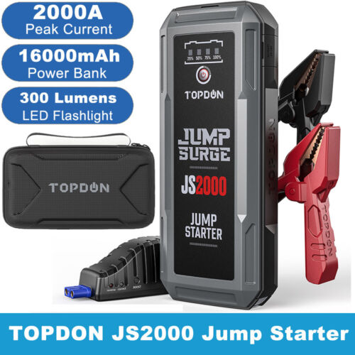 Auto Car Jump Starter 2000A Battery Booster 20800mAh Power Bank Wireless Charger