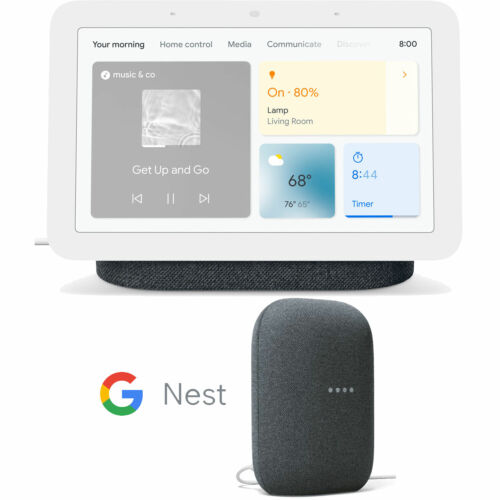 Google Nest Hub Display Gen 2 Charcoal +Google Nest Audio Smart Speaker Charcoal