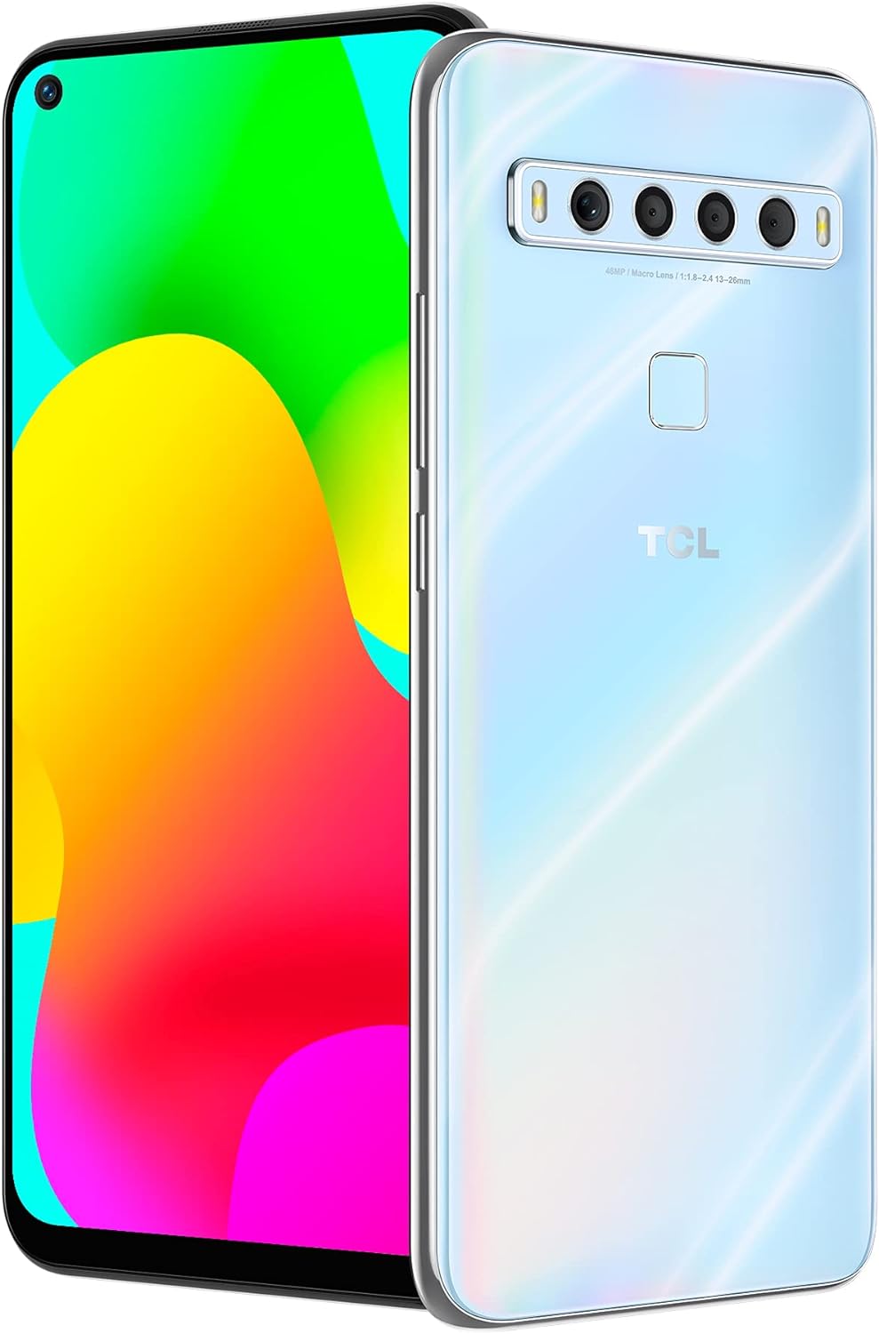TCL 10L, Unlocked Android Smartphone with 6.53" FHD + LCD Display, 48MP Quad Rear Camera System, 64GB+6GB RAM, 4000mAh Battery - Arctic White