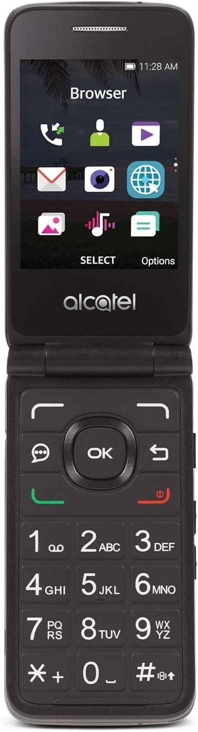 Tracfone Carrier-Locked Alcatel MyFlip 4G Prepaid Flip Phone- Black - 4GB - Sim Card Included â€“ CDMA (Renewed)