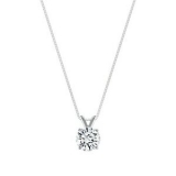 Sale! 1 Ct Round Brilliant Cut Solid 14K White Gold Solitaire Pendant 18″ Necklace