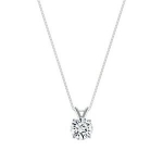 Sale! 1 Ct Round Brilliant Cut Solid 14K White Gold Solitaire Pendant 18″ Necklace