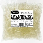 Sale! 1000 EMPTY GELATIN CAPSULES SIZE 00 BULK Kosher Halal 1,000 Gel Caps Pure USA