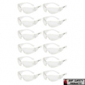 Sale! 12 PAIR PACK Protective Safety Glasses Clear Lens Work UV ANSI Z87 Lot of 12