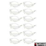 Sale! 12 PAIR PACK Protective Safety Glasses Clear Lens Work UV ANSI Z87 Lot of 12