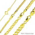 Sale! 14k Gold over 925 Sterling Silver Curb Cuban Mens Women Chain Necklace All Sizes