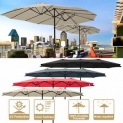 Sale! 15ft Patio Twin Umbrella Double-sided Market Crank Outdoor Garden Parasol Shade