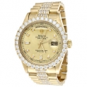 Sale! 18K Yellow Gold Mens Rolex Presidential Prong Diamond Day-Date 36mm Watch 8 CT.