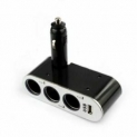 Sale! 3 Way Cigarette Lighter Socket Splitter 12V/24V DC Power Car Adapter & USB Port