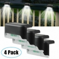 Sale! 4 Solar LED Bright Deck Lights Outdoor Garden Patio Railing Decks Path Lighting