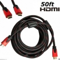 Sale! 50ft PREMIUM HDMI CABLE For BLURAY 3D DVD PS HDTV XBOX LCD HD TV 1080P Black Red