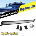 Sale! 50inch LED Work Light Bar Curved Combo Offroad 4X4WD SUV UTV Boat Driving Truck