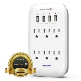 Sale! 6 Outlet Surge Protector With 4 USB Charger Ports Wall Adapter Tap [ETL listed]