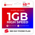 Sale! $8.25/Mo Red Pocket Prepaid Wireless Phone Plan+Kit:1000 Talk Unlimited Text 1GB