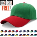 Sale! Baseball Cap Plain 2 Two Tone Loop Adjustable Solid Hat Polo Style Visor Caps