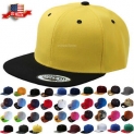 Sale! Baseball Cap Two Tone Snapback Adjustable One Size Hat Flat Bill Blank 6 Panels