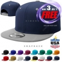 Sale! Blank Snapback Hat Classic Hip Hop Flat Brim Baseball Cap Solid Trucker Army