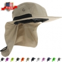 Sale! Boonie Snap Hat for Men Wide Brim Ear Neck Cover Sun Flap Bucket Hats Outdoors