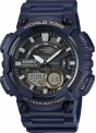 Sale! Casio Men’s Quartz World Time 10-Yr Battery Blue Resin 50mm Watch AEQ110W-2AV