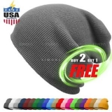 Sale! Cuff Beanie Knit Hat Winter Cap Slouchy Skull Ski Solid Men Women Plain Baggy