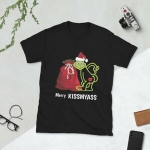 Grinch Merry Kissmyass Men Ladies Christmas Funny T-shirt Santa Grinch Gift Tee