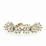 Sale! Gucci Spike Bracelet Pearls and Metal with Crystals