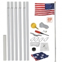 Sale! Heavy Duty Aluminum 20′ Sectional Flag Pole Kit w/ 3′ x 5′ US Flag Gold Ball Kit