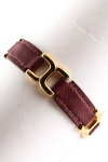 Sale! Hermes Leather Chain Link Bracelet Red Gold