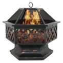 Sale! Hex Shaped Patio Fire Pit Outdoor Home Garden Backyard Firepit Bowl Fireplace