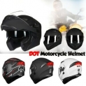 Sale! ILM Motorcycle Dual Visors Flip up Modular Full Face Helmet DOT with LED Light