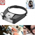 Sale! Jewelers Head Headband Magnifier LED Illuminated Visor Magnifying Glasses Loupe