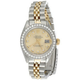 Sale! Ladies 18K / Steel Rolex DateJust Jubilee 6917 Diamond Watch Champagne Dial 1 CT