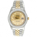 Sale! Mens 36mm Rolex DateJust Diamond Watch 18K Two Tone Jubilee Champagne Dial 2 CT.