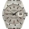 Sale! Mens Rolex Date Stainless Steel Watch Engine-Turned Index Bezel Silver Dial 1501