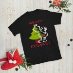 Merry Kissmyass Men Ladies Christmas Funny T-shirt Santa Gift Tee
